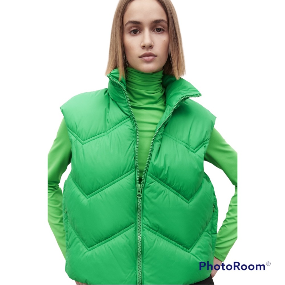 Zara Green Puffer Vest